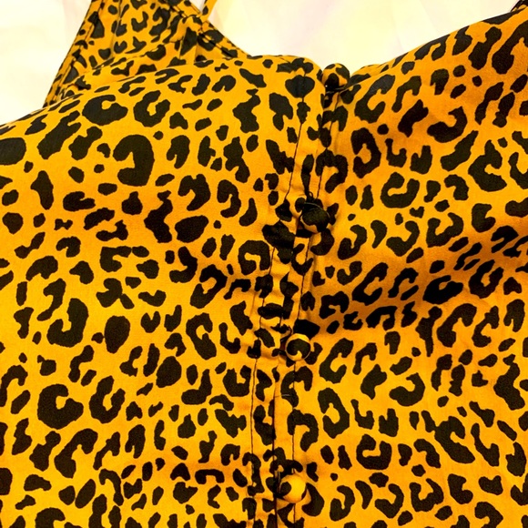 NWT Cute Leopard Animal Print Crop Top Cami M L Wild Fable Vneck Tank - Picture 3 of 4